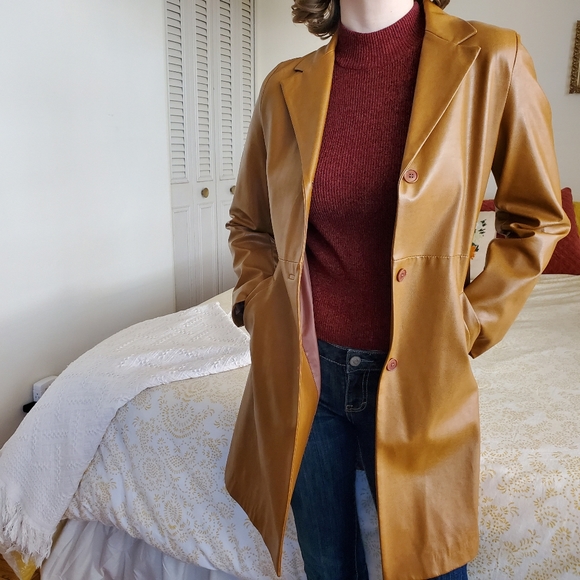 ZARA 70s Style Caramel Single Breasted Trench - Picture 3 of 8
